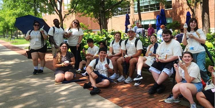 COYHL Campers enjoying ice cream after visiting Penn State Berkey Creamery